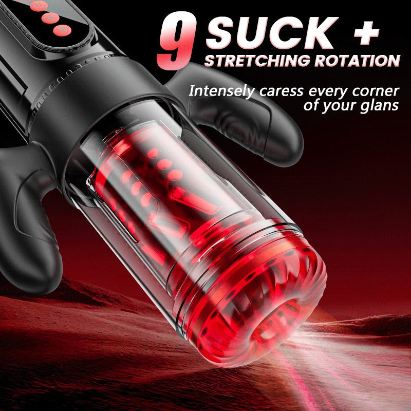 Acmejoy - Terminator 9 Telescopic Rotating Sucking with Handle Male Stroker - Tophatter Daily Deals