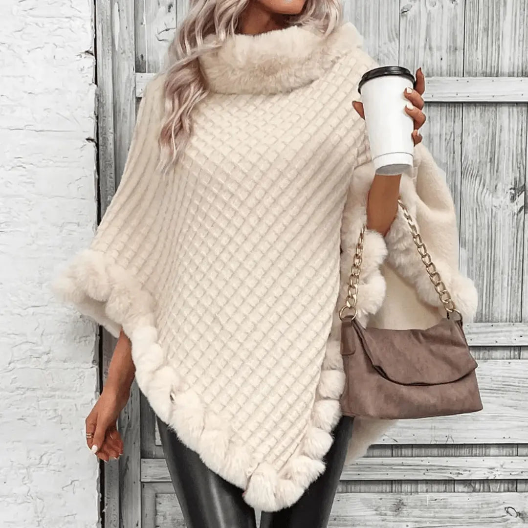 Warm Cozy Women's Poncho - Slouchy Cowl, Acrylic, For Fall - Tophatter Daily Deals