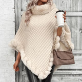 Warm Cozy Women's Poncho - Slouchy Cowl, Acrylic, For Fall - Tophatter Daily Deals