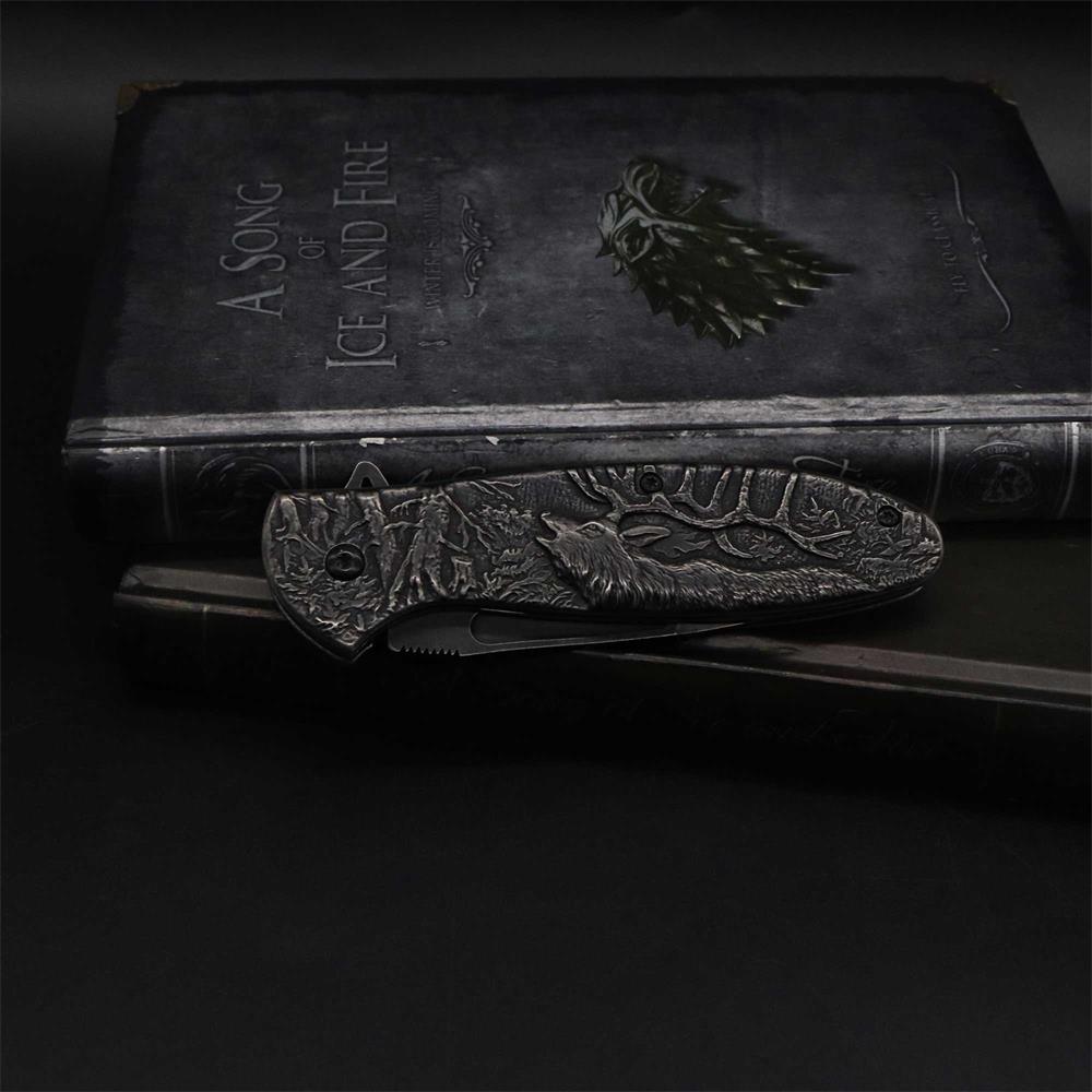 Male Deer Folding Knife Portable Camping Tool - Tophatter Daily Deals