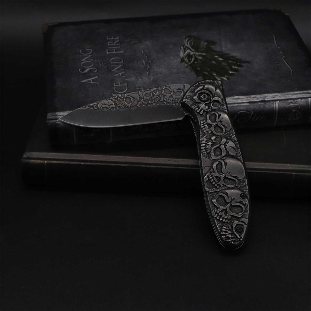 6 Skull Heads Folding Knife - Tophatter Daily Deals