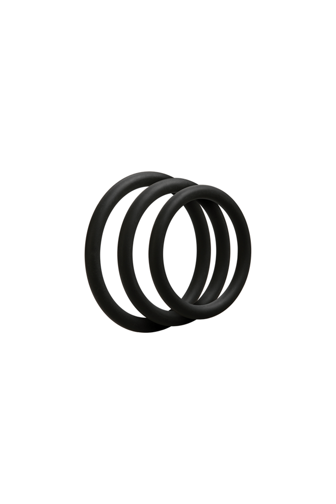 Doc Johnson - Optimale - C-Ring Set - Thin - Black Sex Toy - Tophatter Daily Deals