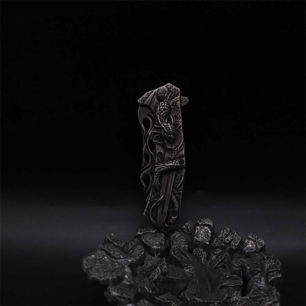 Cool Dragon With Sword Folding Knife - Tophatter Daily Deals