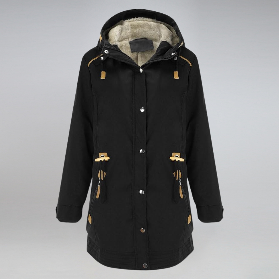 Warm Cozy Women's Parka Jacket - Mid-Thigh Faux Shearling Black - Tophatter Daily Deals