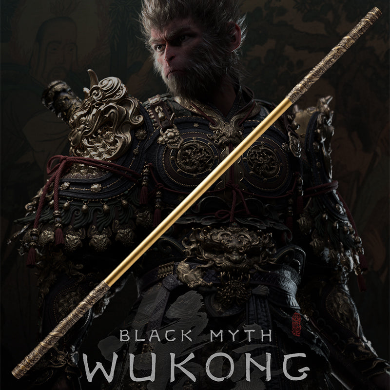 Black MYTH Wukong Golden Band Cudgel, Sage of Qi Tian Da Sheng Ruyi Golden Band Cudgel 150cm - Tophatter Daily Deals