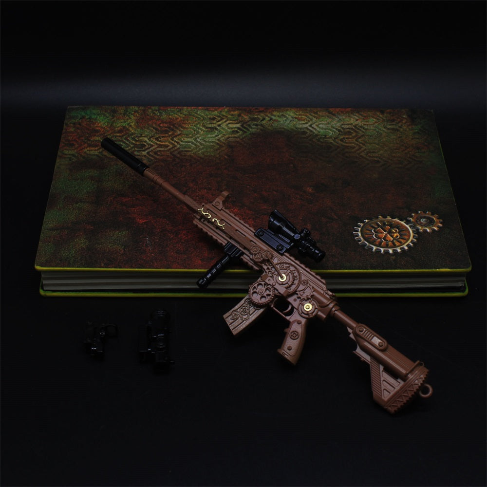 Steampunk HK416 Miniature Metal Gun 21CM/8.3" - Tophatter Daily Deals