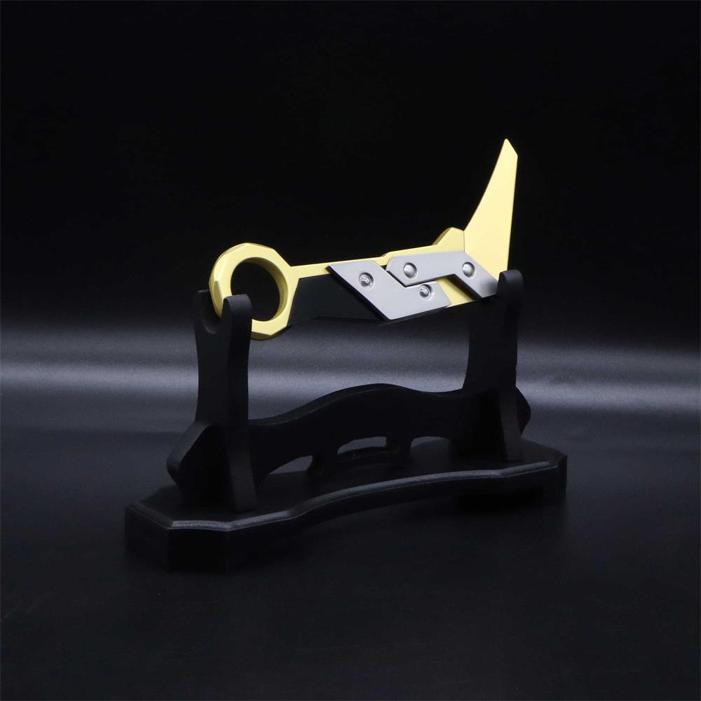 Metal Prime 2.0 Karambit Blunt Blade Trainer Cosplay Prop Game Replica Karambit With Wooden Holder - Tophatter Daily Deals