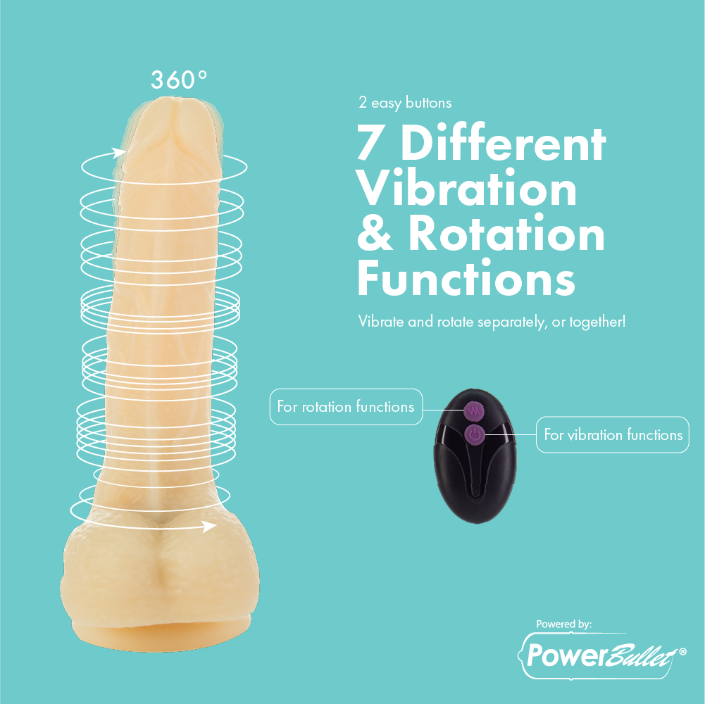 BMS PL Amazing Adam Vibrating & Rotating Ivory Dildo 7" with Remote Realistic Vibrating Dildo - Tophatter Daily Deals