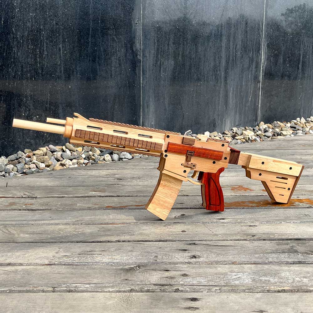 M416 Wooden Rubber Band Gun Model Kit - Tophatter Daily Deals