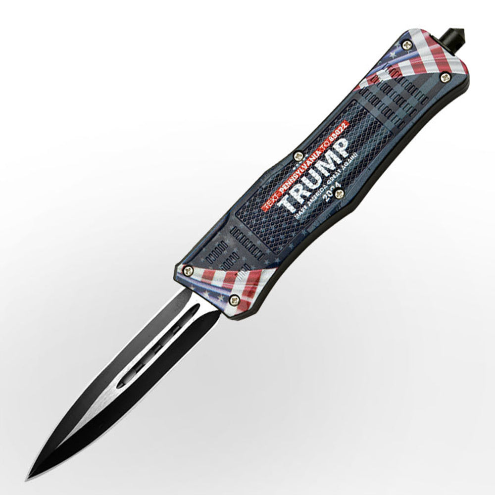 Trump ABS Handle OTF Knife Trump Supporters Knife C - Tophatter Daily Deals