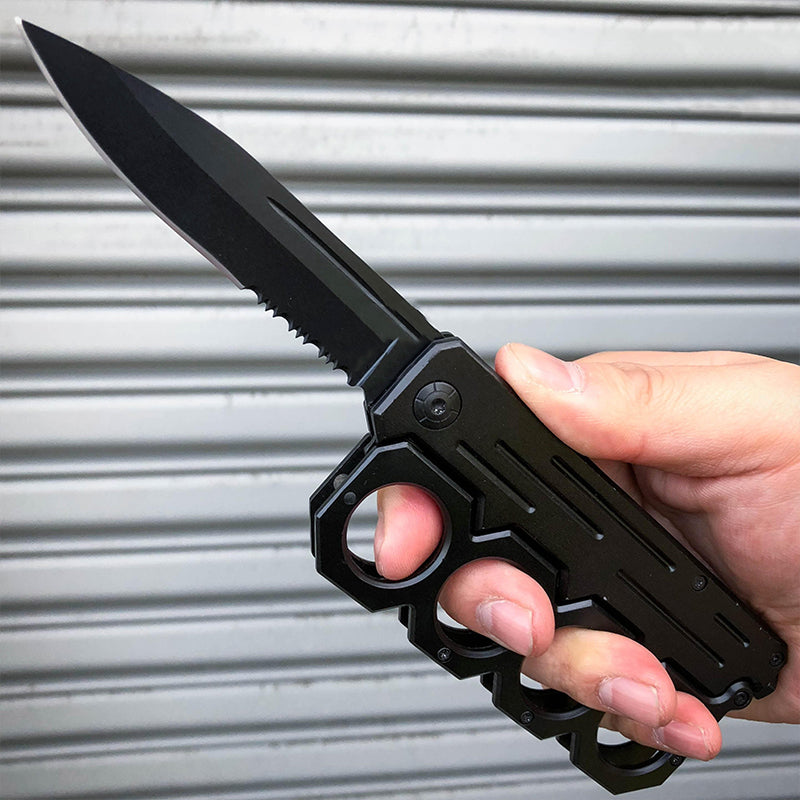 Knuckle style Tactical spring Assisted Open Folding Pocket Knife - Tophatter Daily Deals