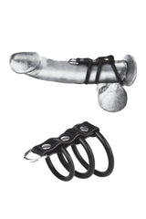Electric Eel - Blue Line - 3 Ring Silicone Gates Of Hell Cock Cage With Lead - Black Sex Toy - Tophatter Daily Deals