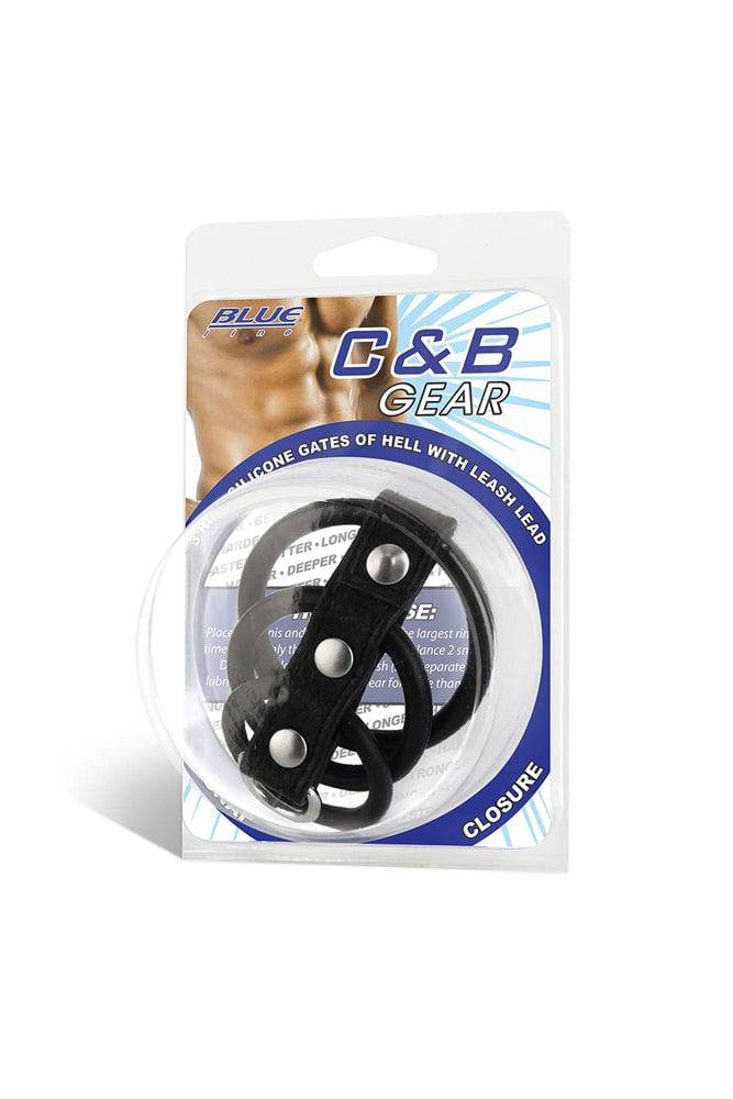 Electric Eel - Blue Line - 3 Ring Silicone Gates Of Hell Cock Cage With Lead - Black Sex Toy - Tophatter Daily Deals