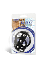 Electric Eel - Blue Line - 3 Ring Silicone Gates Of Hell Cock Cage With Lead - Black Sex Toy - Tophatter Daily Deals