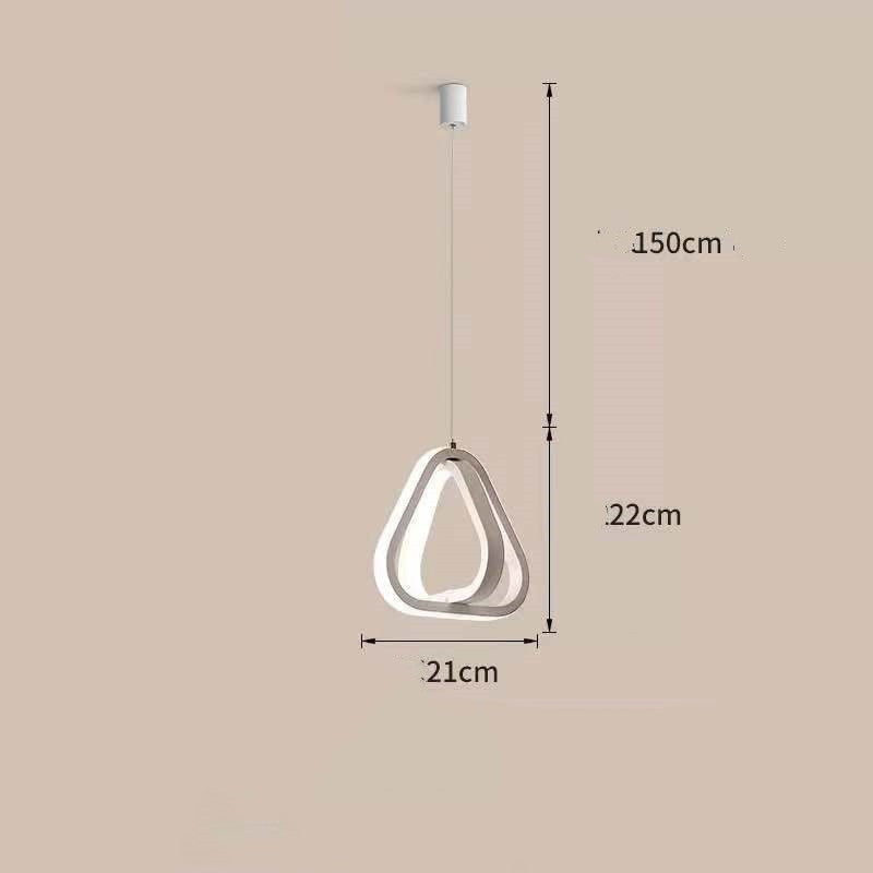 Bedside Chandelier Bedroom Dining Room Bar Long Line Single Head White triangle 0 - Tophatter Daily Deals