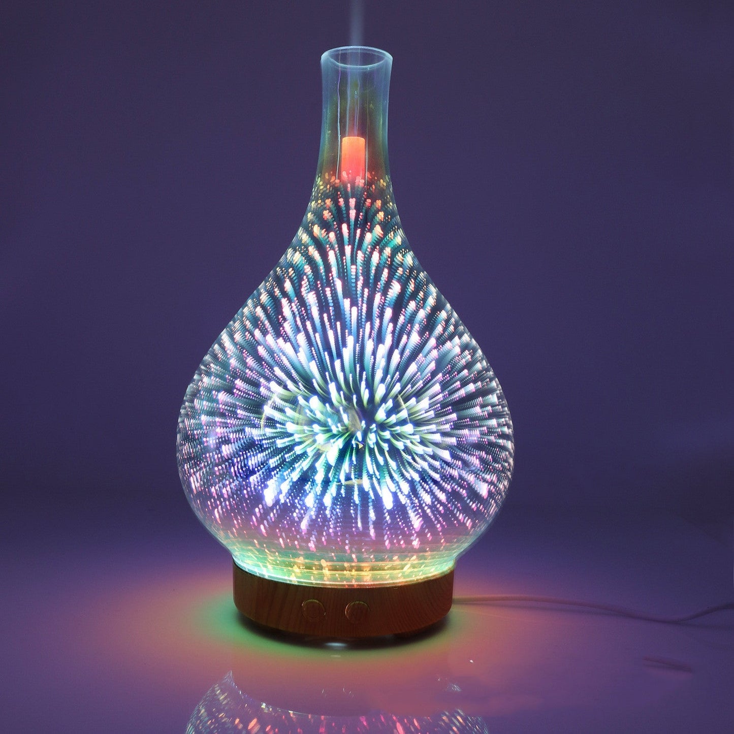 3D Glass Colorful Vase Humidifier Household 0 - Tophatter Daily Deals