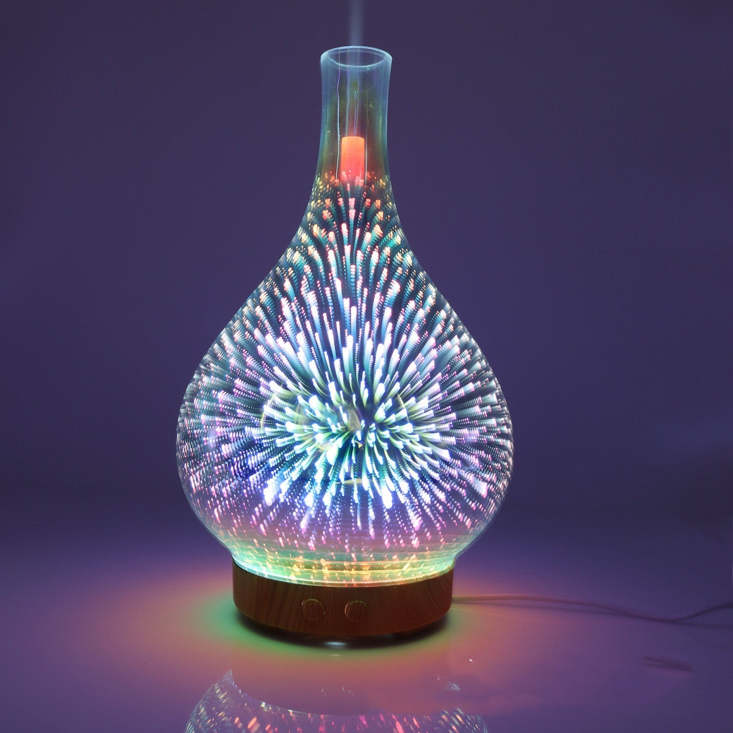 3D Glass Colorful Vase Humidifier Household 0 - Tophatter Daily Deals