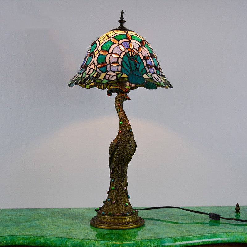 Bedroom Hotel Bedside Peacock Base Table Lamp LHJTD128539A US 0 - Tophatter Daily Deals