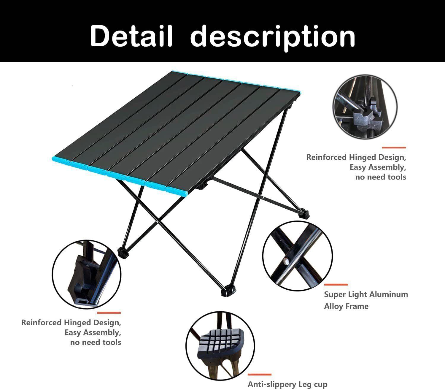 Folding Camping Tables with Carry Bag Portable Garden Picnic BBQ Beach Fishing - Tophatter Daily Deals