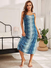 Printed Tie Shoulder Midi Night Dress Teal Sleep Dresses - Tophatter Daily Deals