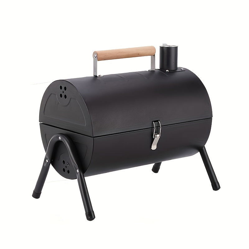 Charcoal Grill Barrel Portable Stainless Steel BBQ Outdoor Grills - Tophatter Daily Deals