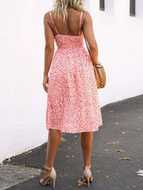 Cutout Smocked Sweetheart Neck Cami Dress Casual Dresses - Tophatter Daily Deals