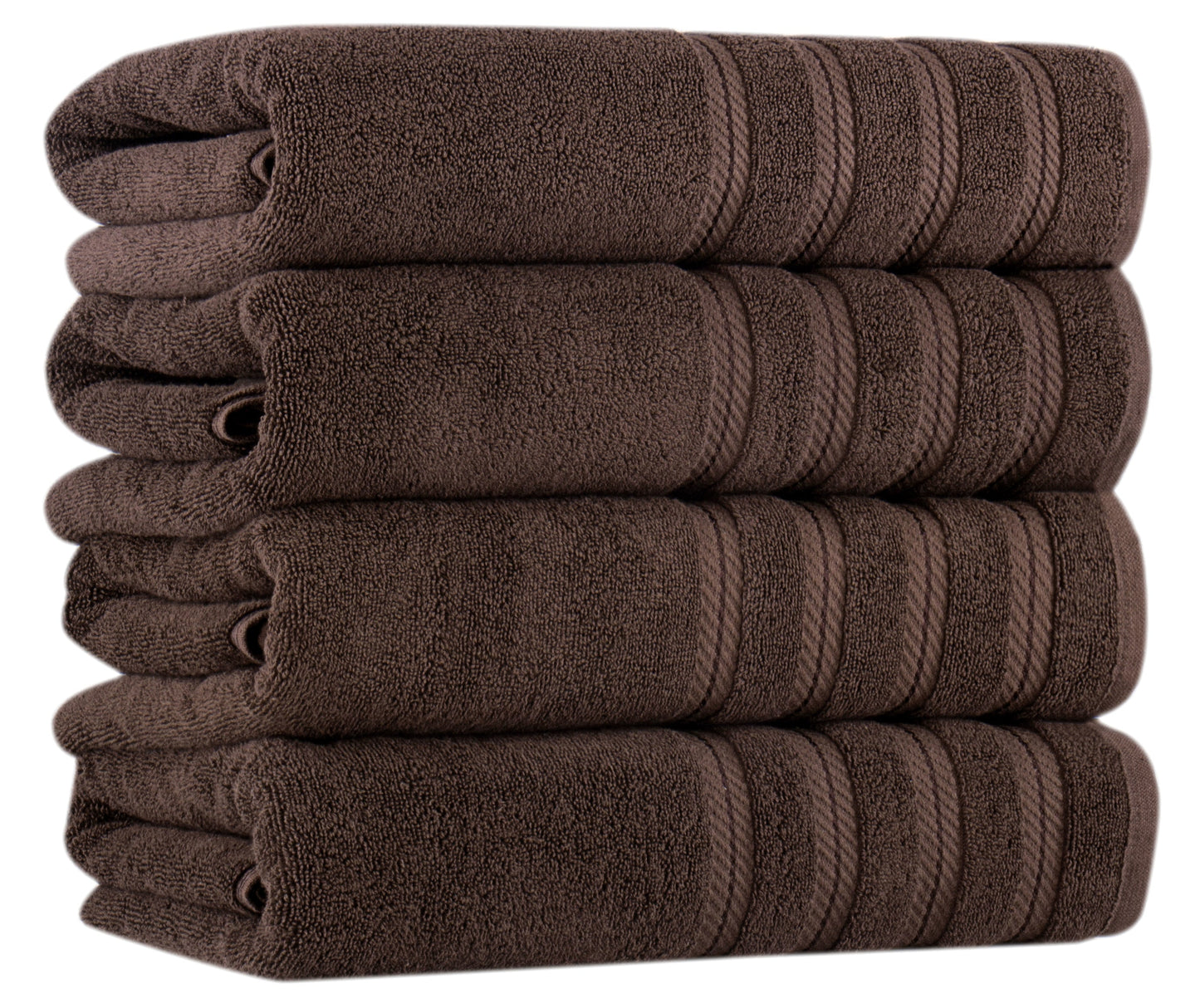 Antalya Turkish Cotton Luxury Bath Towels Set - 4 Pieces Chocolate Bath Towel - Tophatter Daily Deals