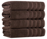 Antalya Turkish Cotton Luxury Bath Towels Set - 4 Pieces Chocolate Bath Towel - Tophatter Daily Deals