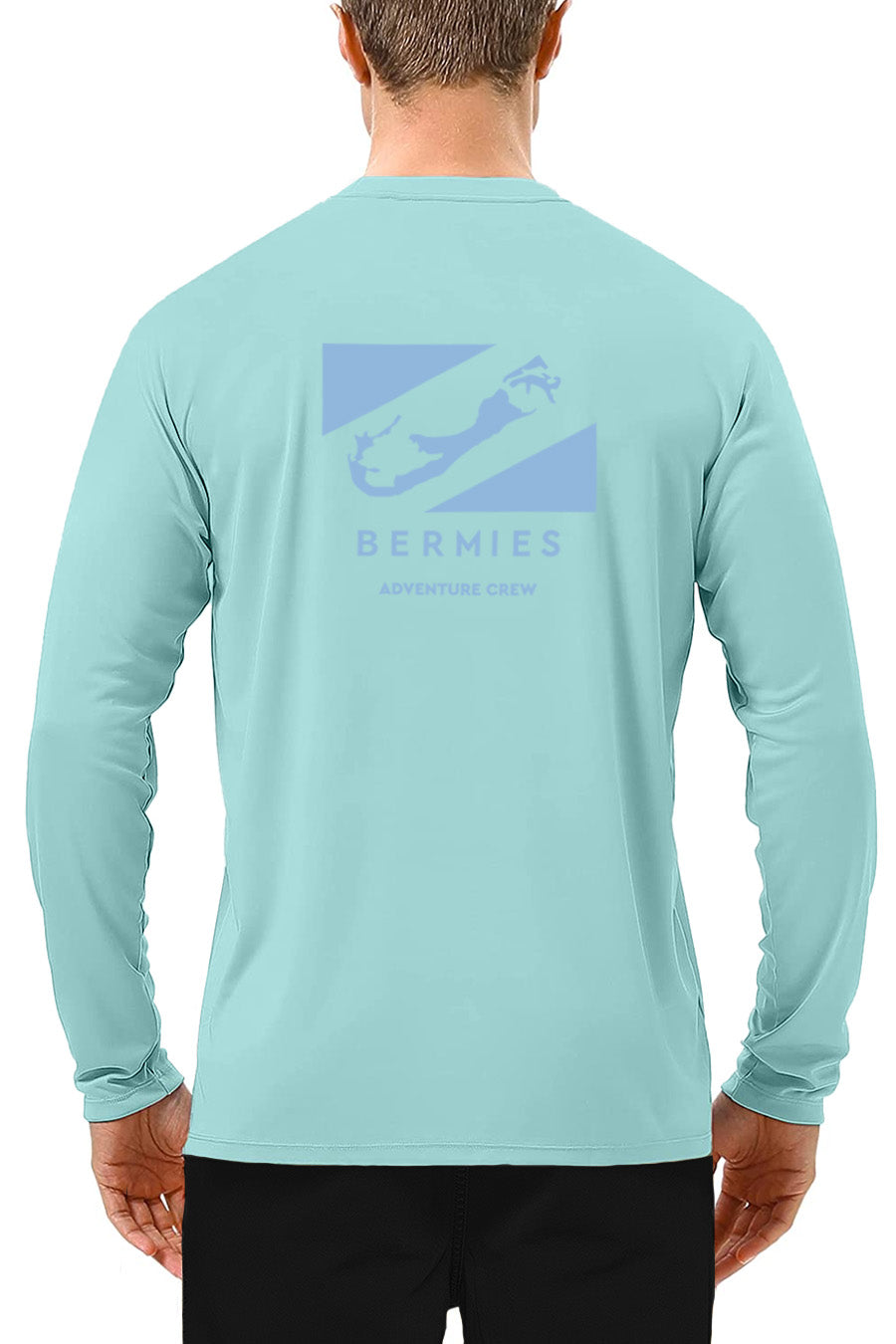 Bermies Men's Aqua Long Sleeve Tee Long Sleeves - Tophatter Daily Deals