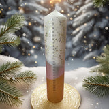 The Colour Emporium Gilded Silver Hand-dipped Christmas Advent Pillar Candle Advent Candle - Tophatter Daily Deals