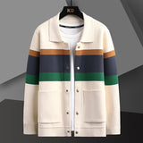 Soft Mens Cardigan Jacket - Relaxed Lapel, Polyester Casual Beige 3D Changing Face Moving Picture Frame - Tophatter Daily Deals