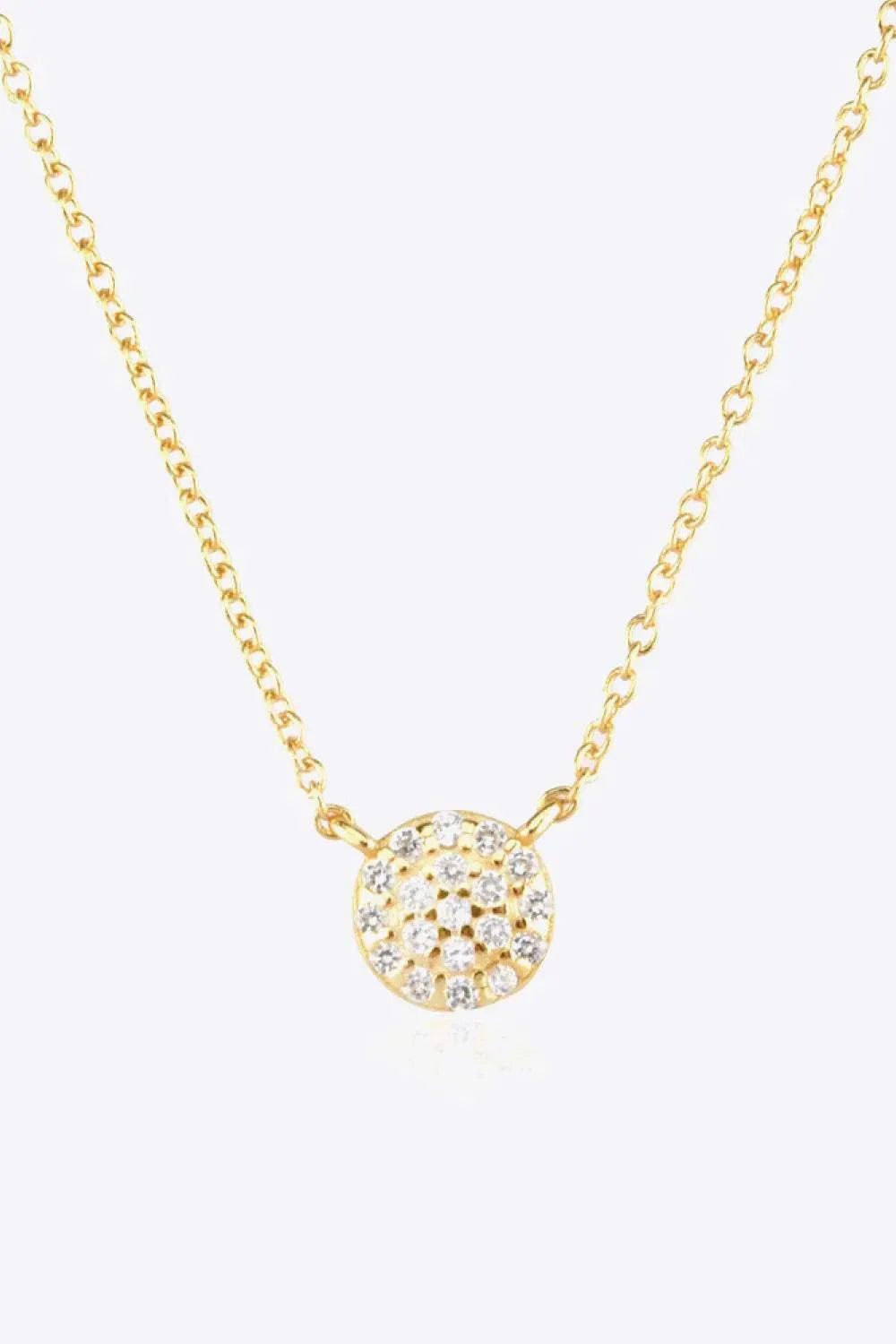 Zircon Decor Pendant 925 Sterling Silver Necklace Gold One Size Necklaces - Tophatter Daily Deals