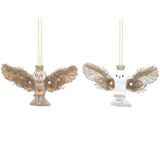 Diamante Owl Christmas Bauble | Resin Owl Christmas Tree Hanging Ornament Baubles - Tophatter Daily Deals