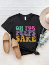 OH FOR PEEPS SAKE Round Neck T-Shirt Black Women's T-Shirts - Tophatter Daily Deals