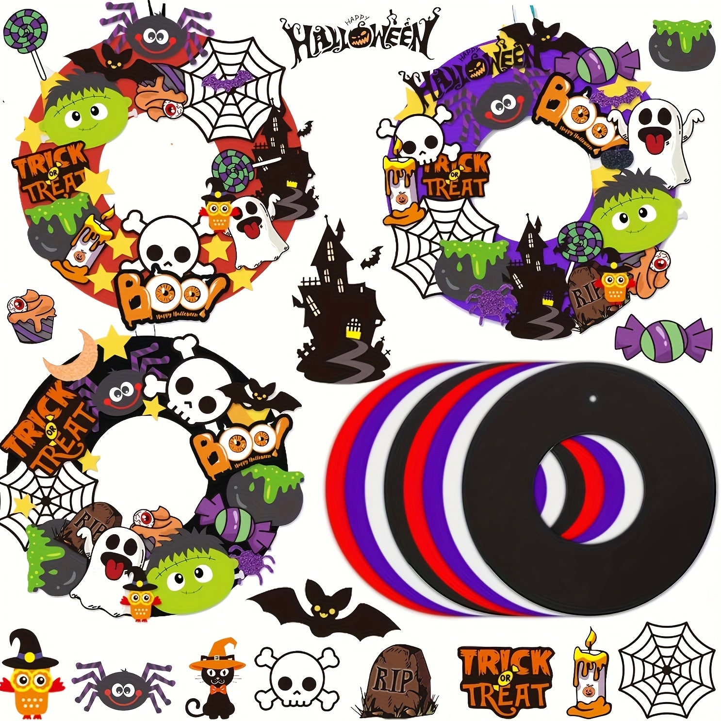 Halloween Wreath Handmade Kit (8pcs) - Tophatter Daily Deals