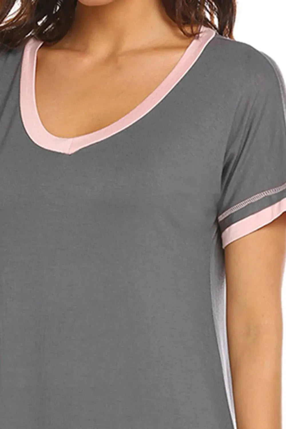 Contrast Trim Short Sleeve Lounge Dress Sleep Dresses Apparel & Accessories Fast Shipping Free Shipping H#Y HOT DEALS HOME PAGE Lingerie Sleepwear Loungewear New Deals sexy lingerie Ship From Overseas Ship from USA Sleep Sleep Dresses sleepwear Sleepwear & Loungewear USA USA STOCK women lingerie Women's Fashion - Tophatter Daily Deals And Savings