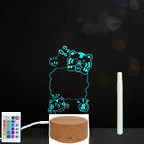 3D Acrylic Board Handwriting Message Board LED Light Style10 Wood grain B 0 - Tophatter Daily Deals