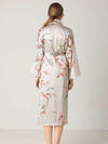 Floral Tie Waist Long Sleeve Robe Sleep Dresses - Tophatter Daily Deals