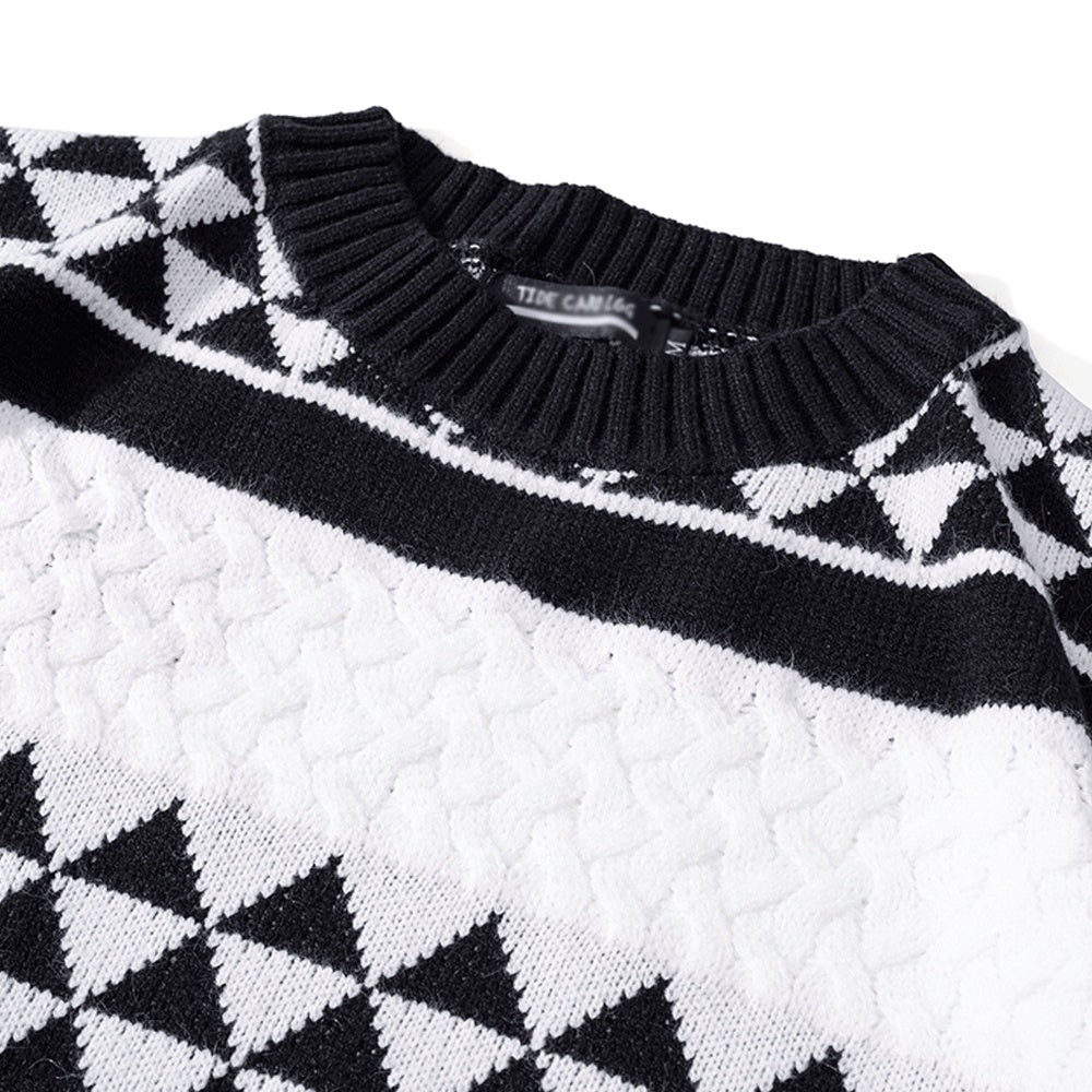 Warm Men’s Jacquard Sweater - Relaxed Fit Knit, Casual 3D Changing Face Moving Picture Frame - Tophatter Daily Deals