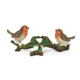 Winter Robins Christmas Tealight Holder | Festive Holly Candle Holder - 21cm Candle Holder - Tophatter Daily Deals