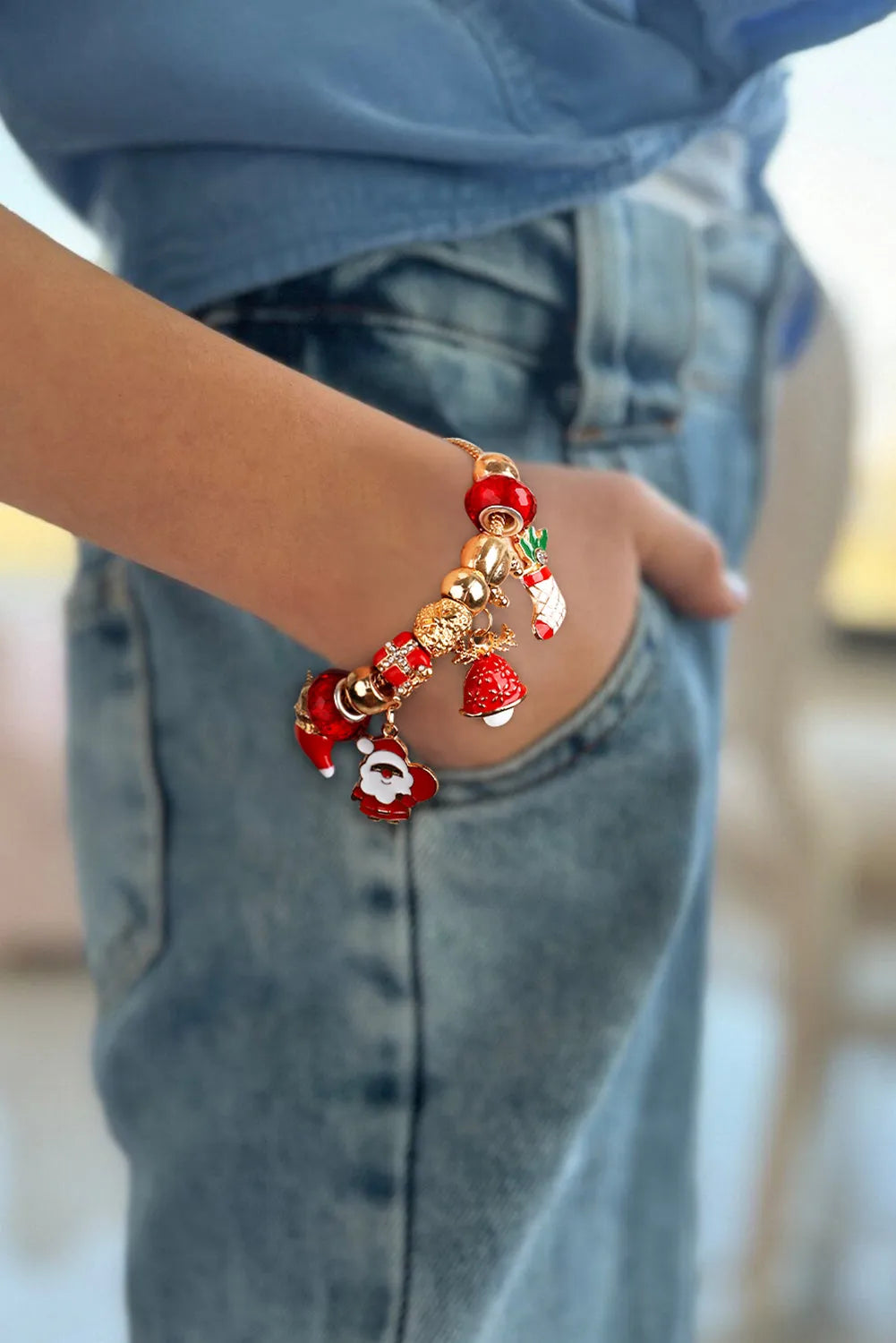 Racing Red Christmas Alloy Bracelet Bracelets - Tophatter Daily Deals