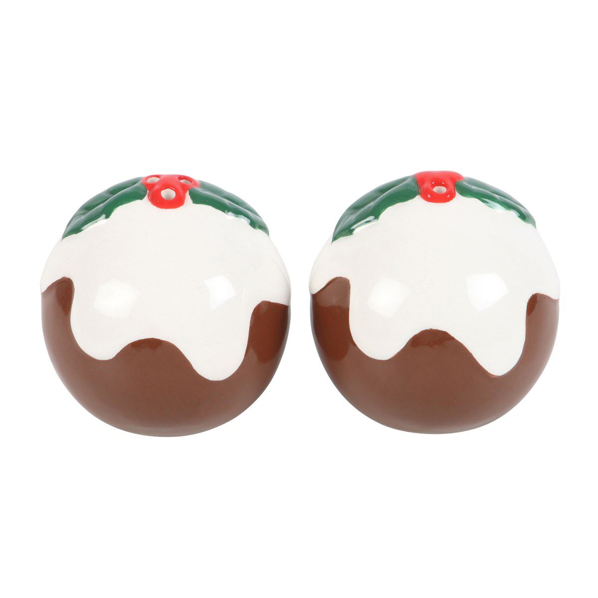 Christmas Pudding Salt & Pepper Shakers | Ceramic Christmas Salt & Pepper Pots Salt and Pepper Shakers - Tophatter Daily Deals