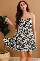 Decorative Button Printed Ruffle Hem Cami Dress Casual Dresses - Tophatter Daily Deals