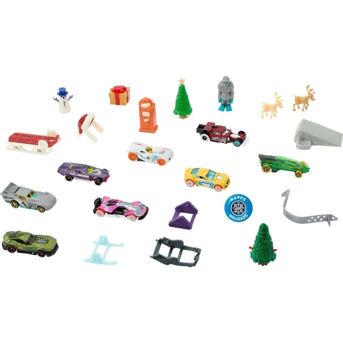 Hot Wheels Christmas Advent Calendar | 8 Hot Wheels Cars & 16 Accessories Advent Calendar - Tophatter Daily Deals