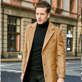 Warm Men's Wool Coat - Single Breasted, Polyester, City Camel 3D Changing Face Moving Picture Frame - Tophatter Daily Deals