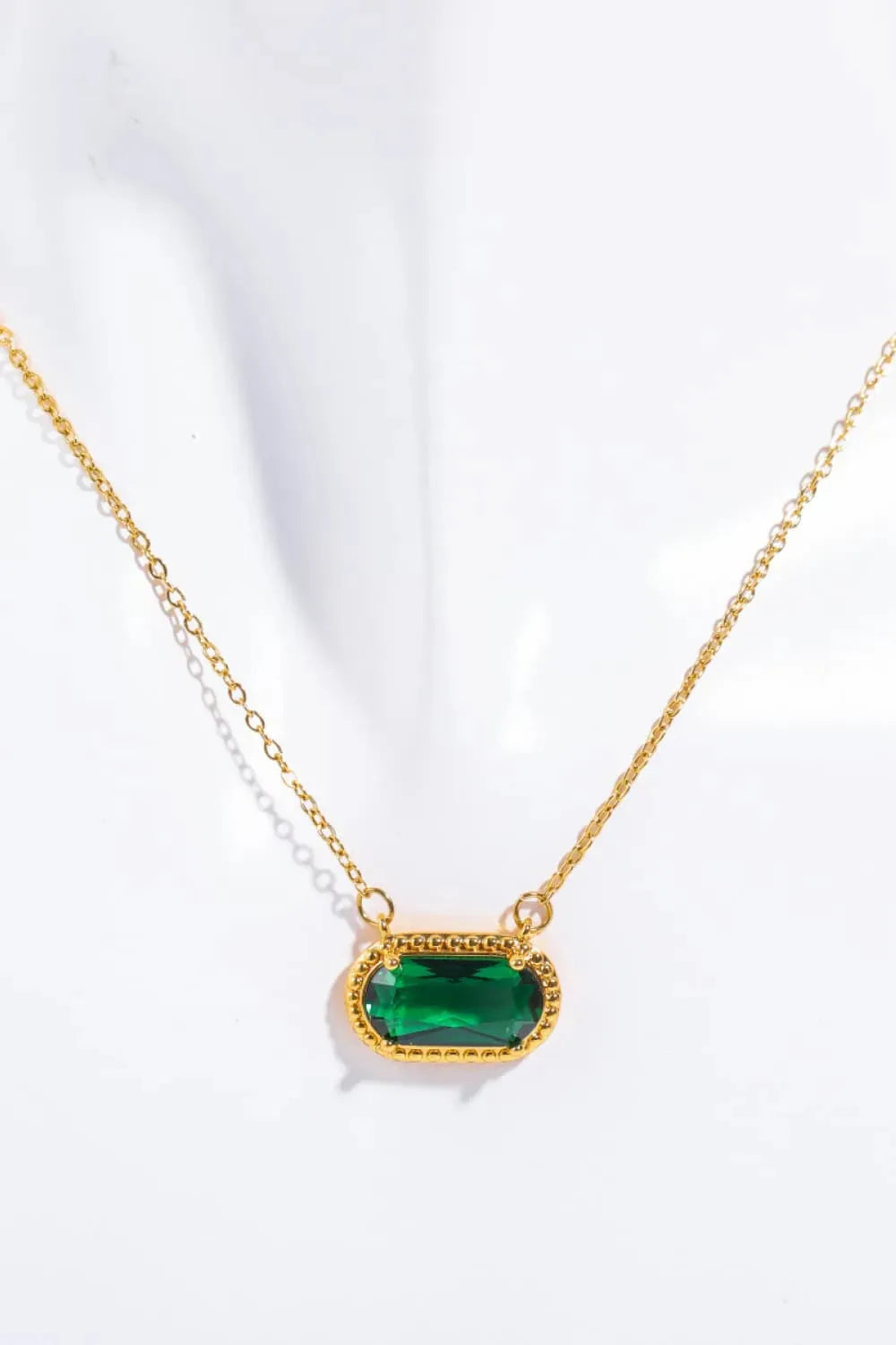 Copper 14K Gold-Plated Pendant Necklace Green One Size Necklaces - Tophatter Daily Deals