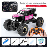 Alloy Four-wheel Drive Off-road Vehicle Remote Control Car Bubble Machine Toy Car Pink 0 - Tophatter Daily Deals