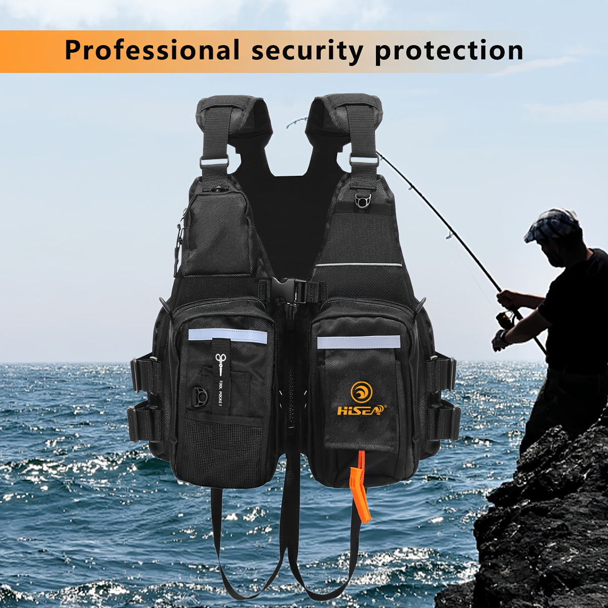 High Buoyancy Adult Life Jacket Black Outdoor > Fishing - Tophatter Daily Deals