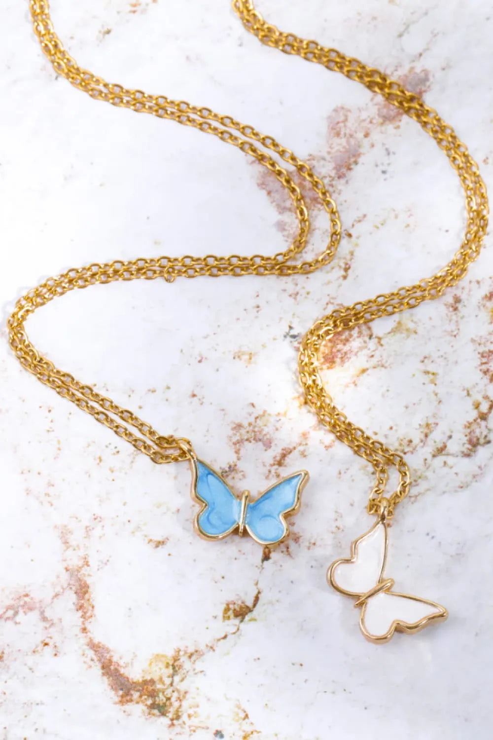 Butterfly Pendant Copper 14K Gold-Plated Necklace Necklaces - Tophatter Daily Deals