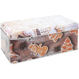 Set of 3 Gingerbread Christmas Storage Tins | Festive Rectangle Nesting Tins Tin - Tophatter Daily Deals